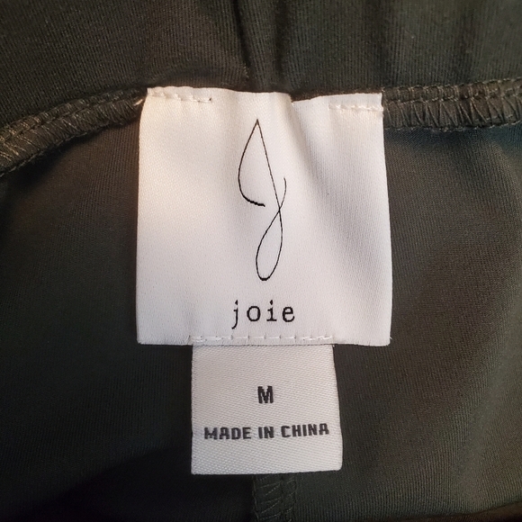 Joie Ankle Soft Dark Olive Green Pull-On Drawstring Pants Size Medium - Picture 3 of 8